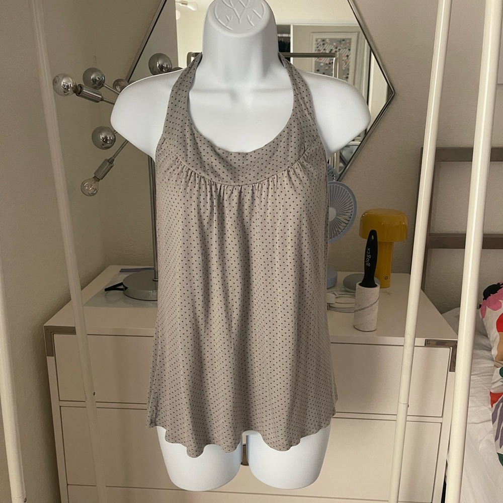 Lux Urban Outfitters polka dot gray halter top 100% Rayon preowned size M